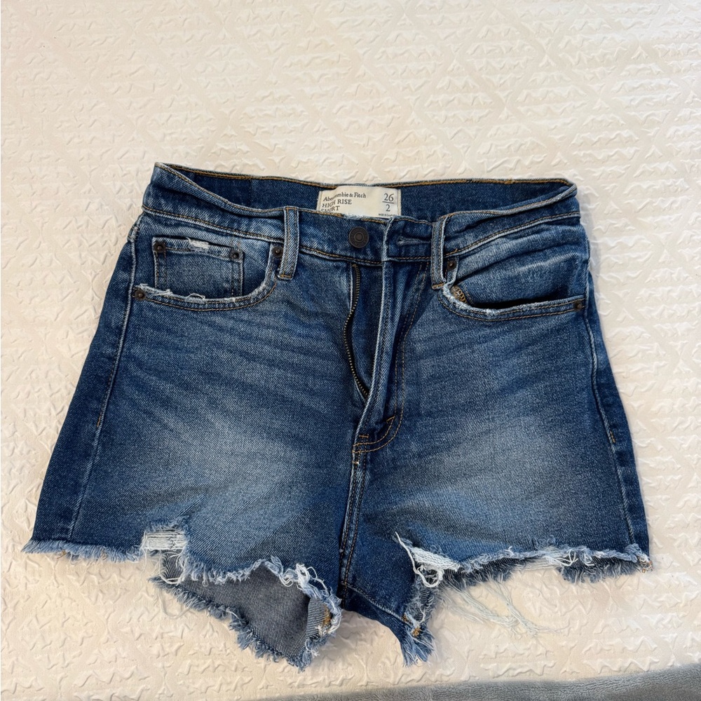 Abercrombie & Fitch Distressed Blue Jean Shorts